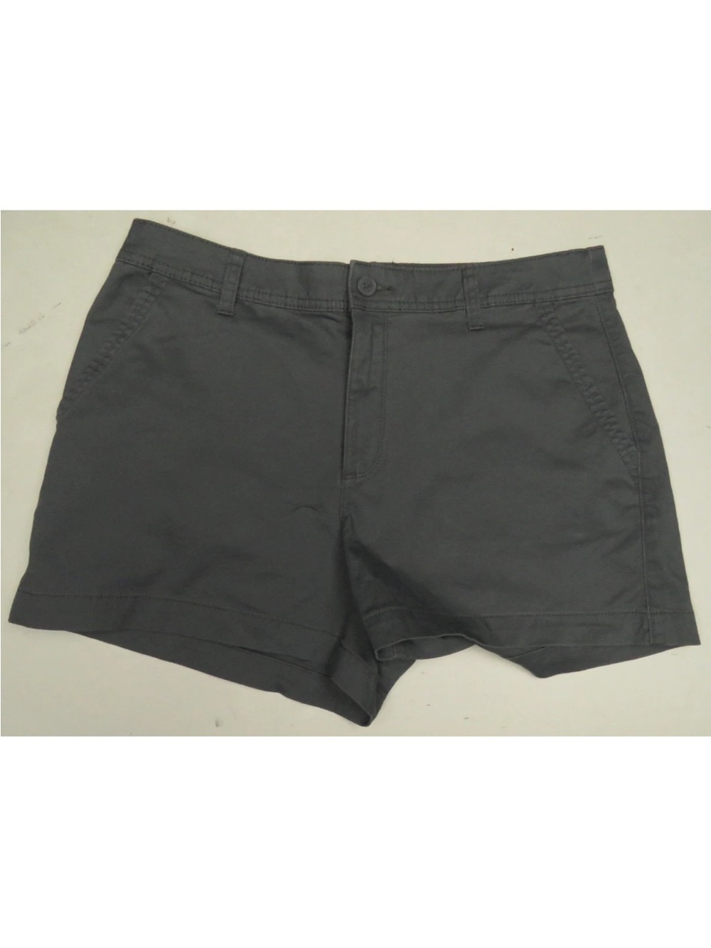 A New Day Stretch Elastizado Flat Front Gray Womens Chino Shorts 10